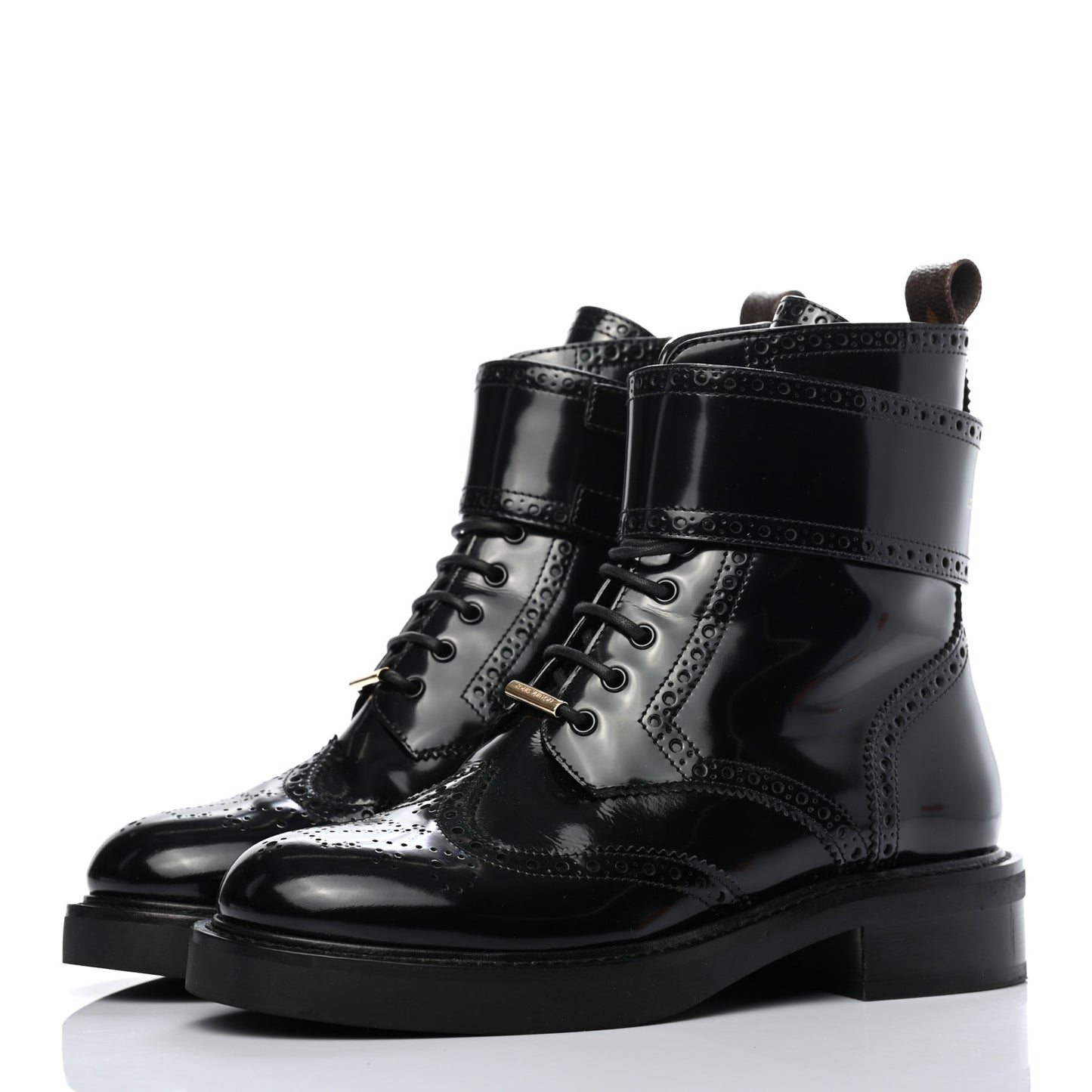Glazed Calfskin Midtown Ankle Boots 37 Black