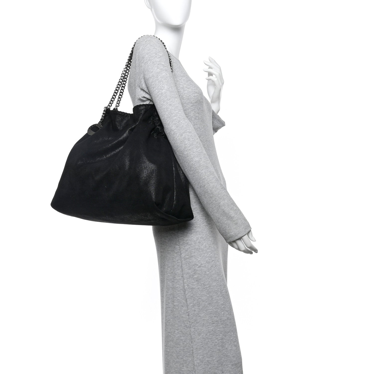 Stella McCartney Shaggy Deer Falabella Drawstring Tote Black 2 of 10