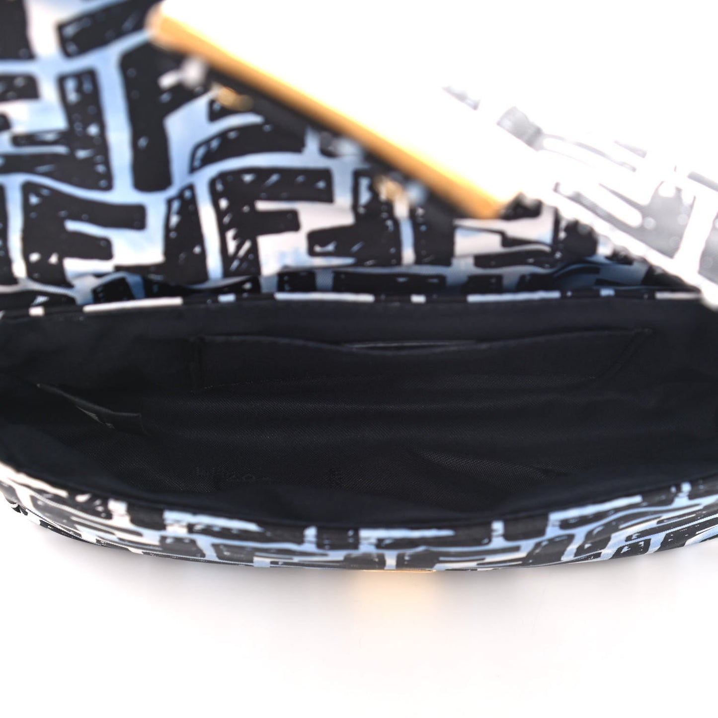 X JOSHUA VIDES Nylon FF Cloudy Mini Belt Baguette Bag White Celeste Black