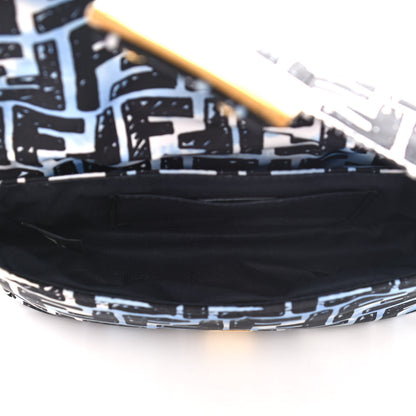 Fendi X JOSHUA VIDES Nylon FF Cloudy Mini Belt Baguette Bag White Celeste Black 5 of 12