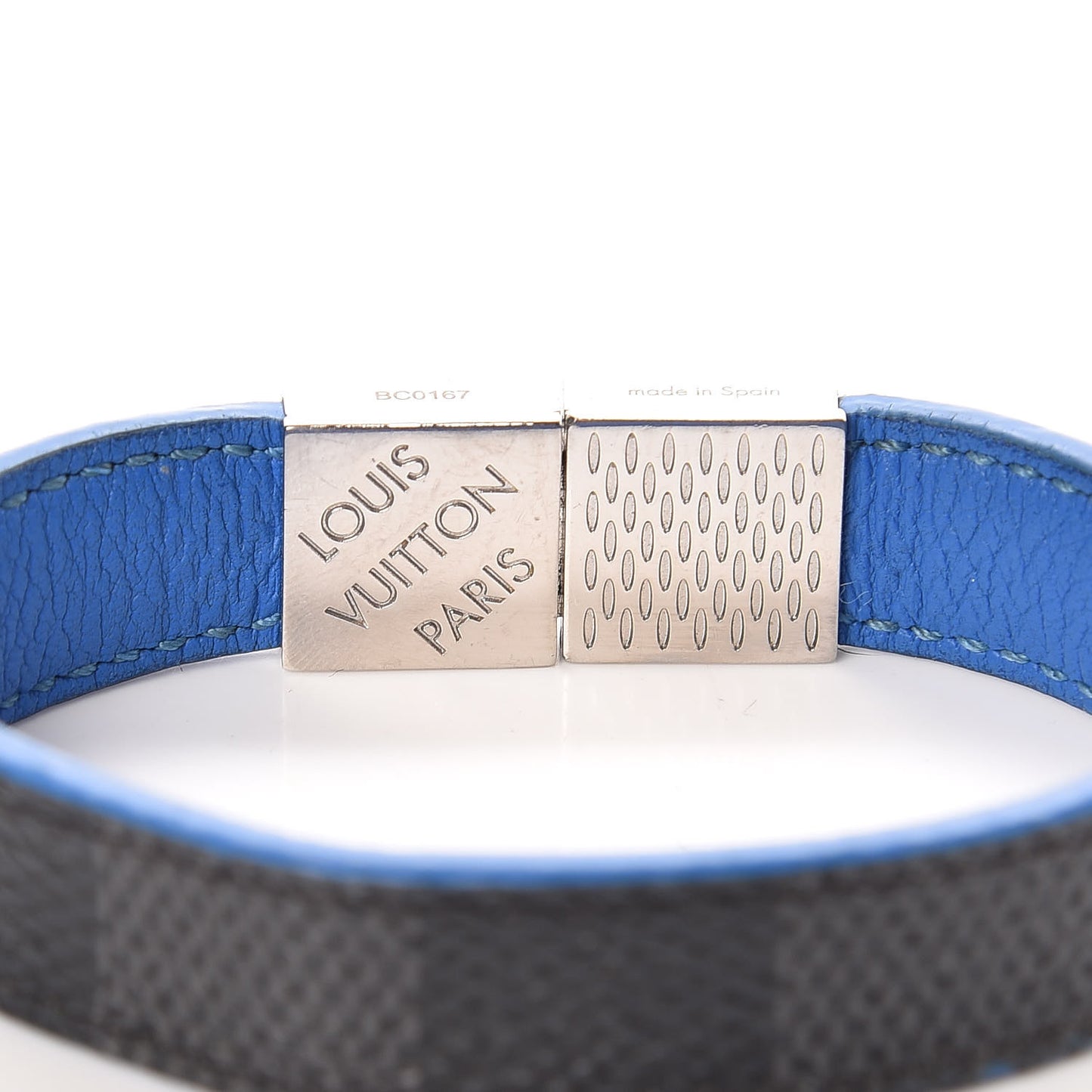 Damier Graphite Pull It Bracelet 19 Blue