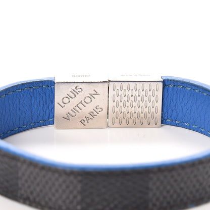 Louis Vuitton Damier Graphite Pull It Bracelet 19 Blue 4 of 5