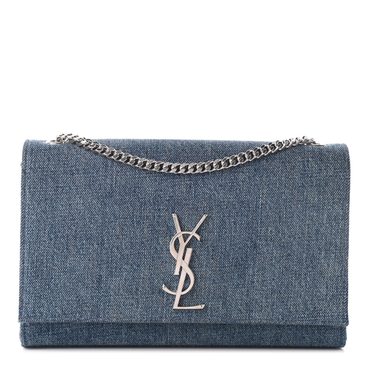 Saint Laurent Denim Medium Classic Monogram Kate Satchel Light Blue 1 of 8