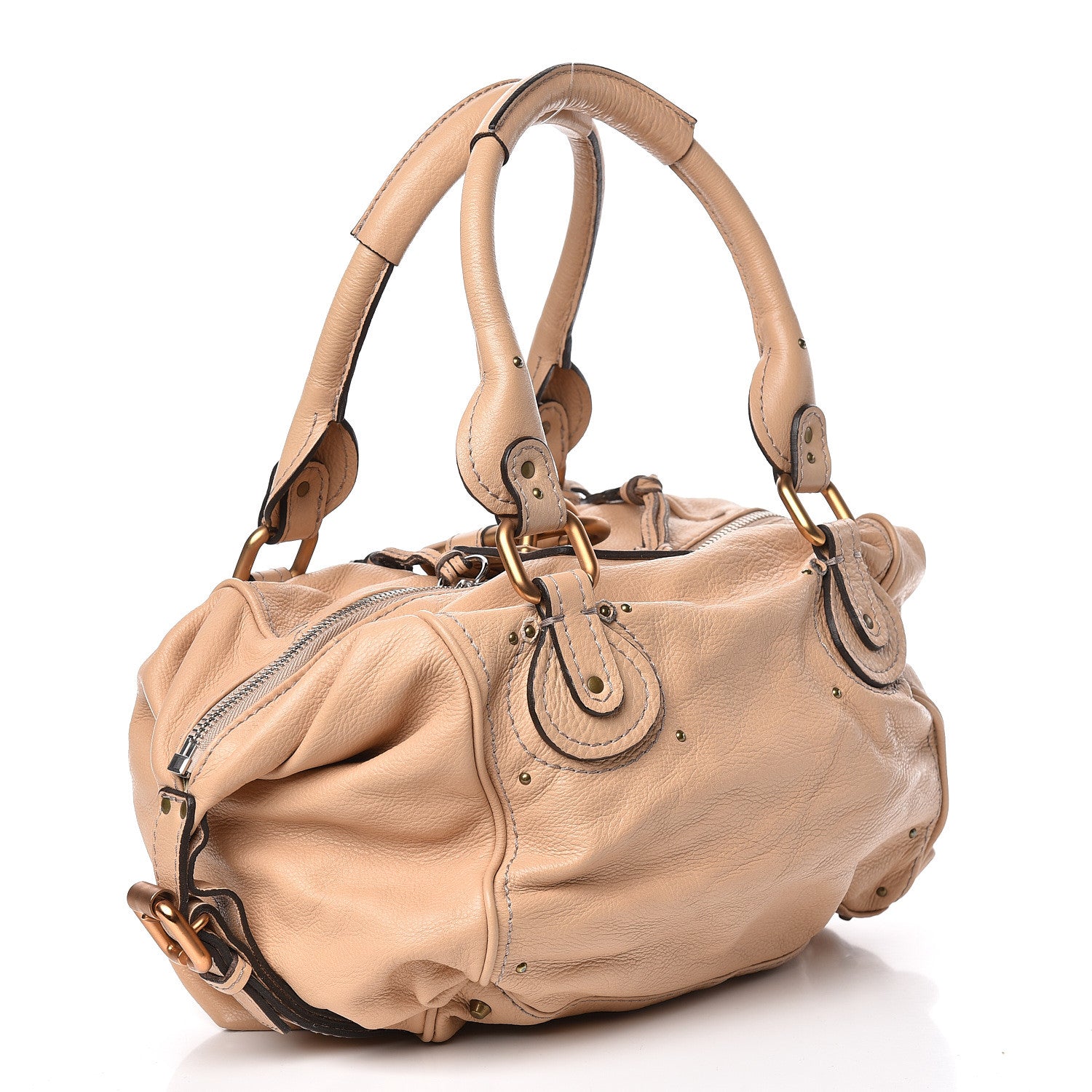 Chloe Calfskin Paddington Front Pocket Tote Tan 3 of 13