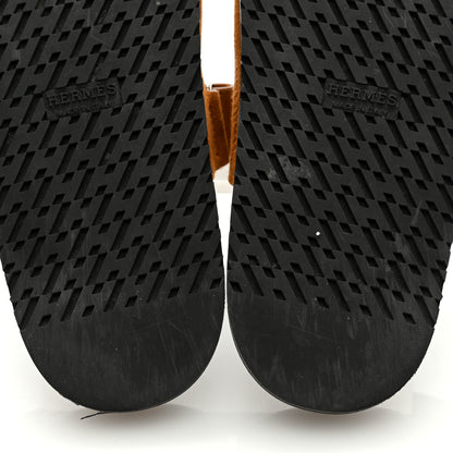 Hermes Suede Goatskin Womens Chypre Sandals 36.5 Naturel 7 of 11
