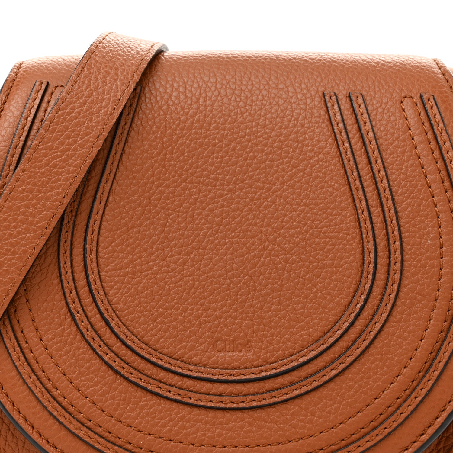 Chloe Grained Calfskin Small Marcie Saddle Bag Tan 8 of 14