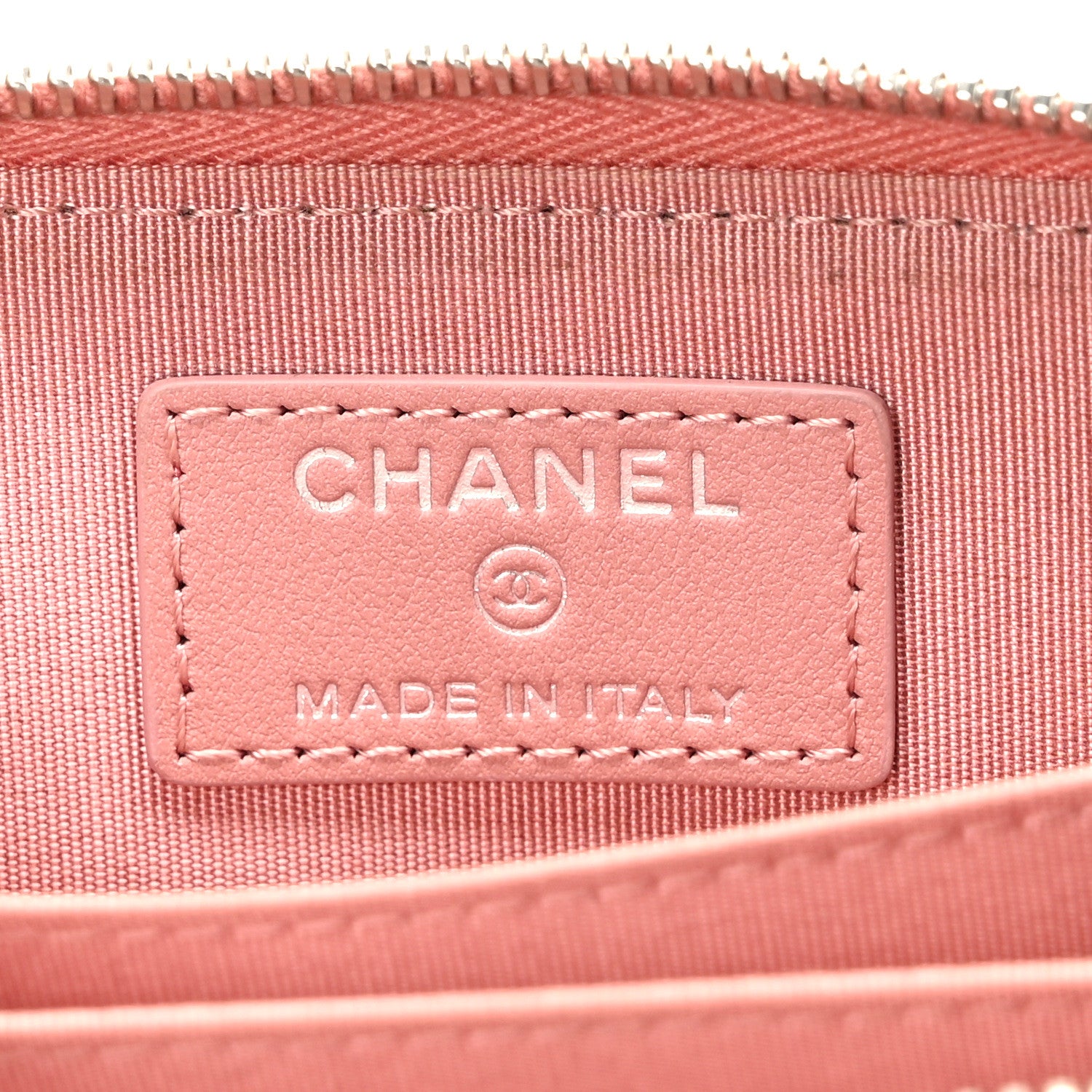 Chanel Ombre Patent Calfskin Quilted Small Zip Around Coin Purse Pink White 6 of 11