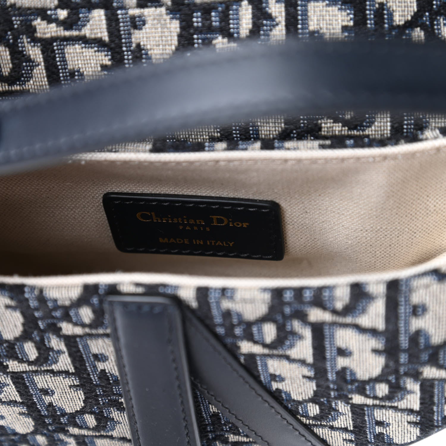Christian Dior Oblique Mini Saddle Bag Blue 8 of 10