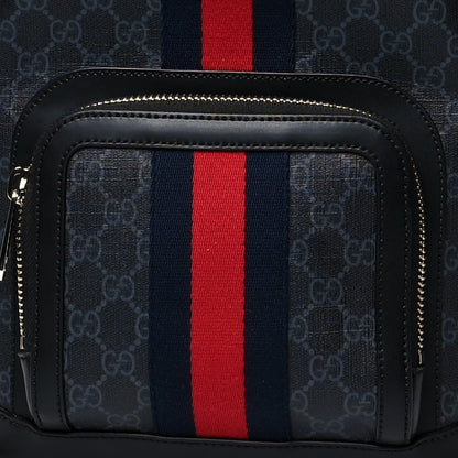 Gucci GG Supreme Monogram Appia Calfskin Web Small Day Backpack Black 9 of 11