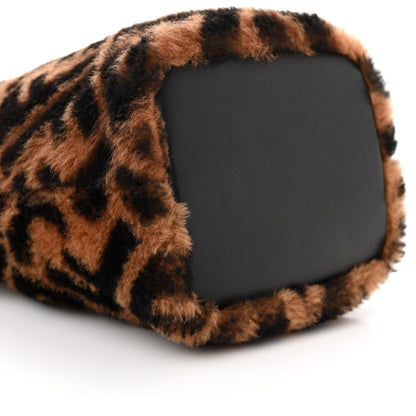 Fendi Shearling Vitello Dolce F is Fendi Macro FF 1974 Mini Mon Tresor Bucket Bag Tobacco Black 10 of 11