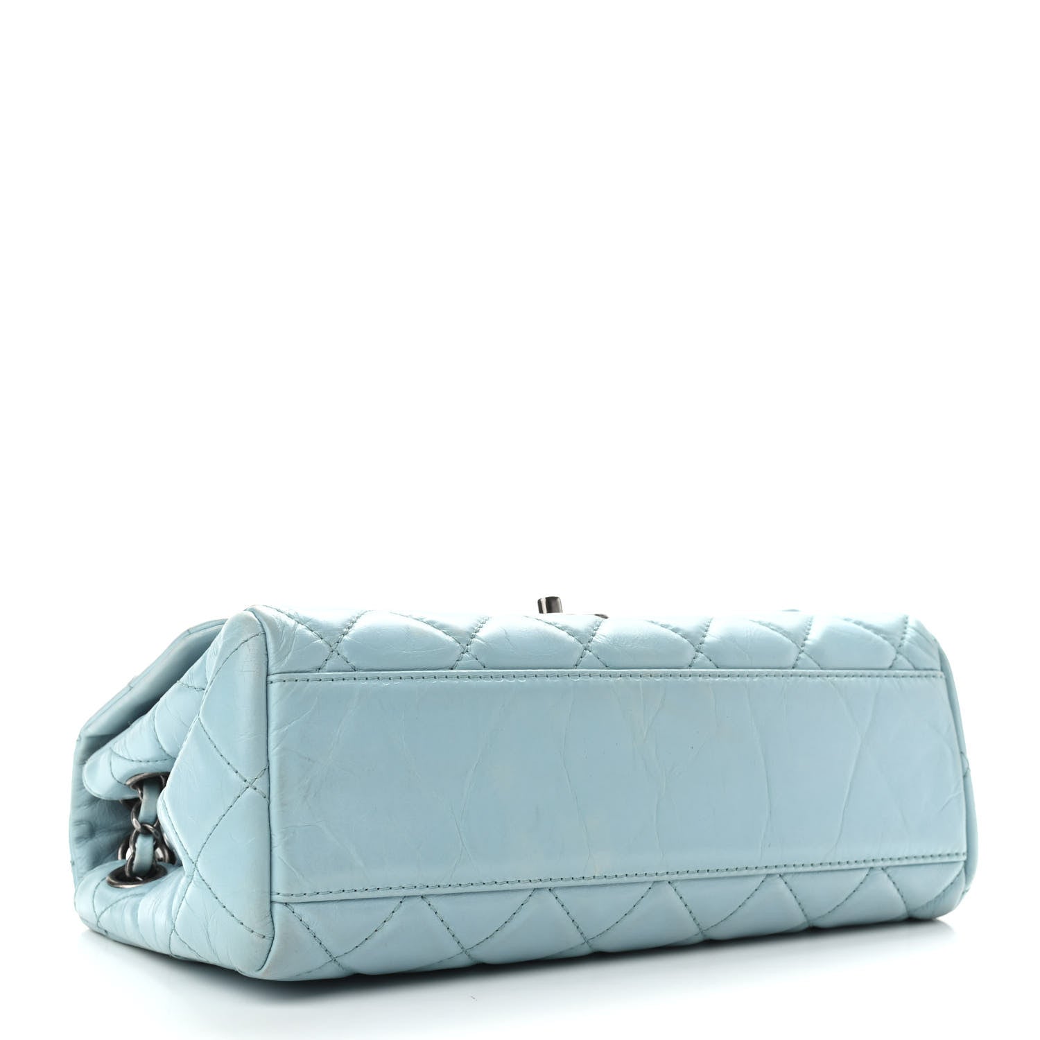 Chanel Glazed Calfskin Quilted Large Coco Soft Flap Light Blue 4 of 11