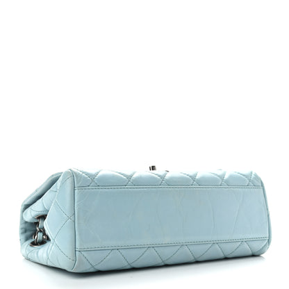 Chanel Glazed Calfskin Quilted Large Coco Soft Flap Light Blue 4 of 11