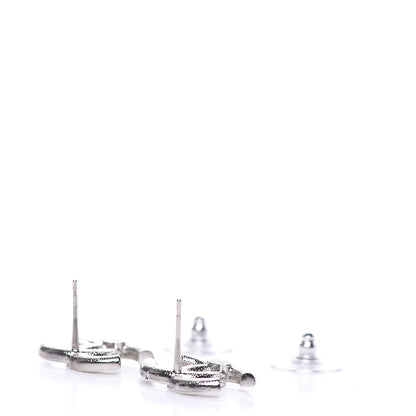 Chanel Crystal Palais Garnier CC Earrings Silver 4 of 5