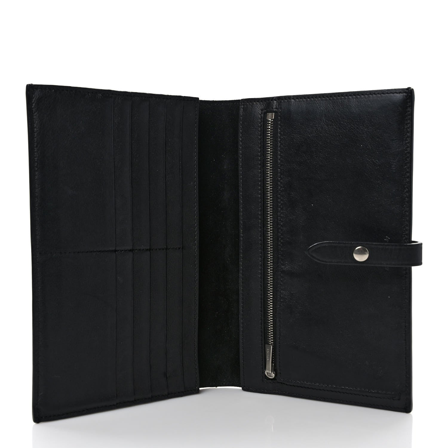 Celine Lizard Calfskin Large Multifunction Strap Wallet Black 5 of 8