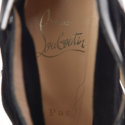 Christian Louboutin Suede Calfskin Patent Karina 120 Booties 39.5 Black 7 of 14