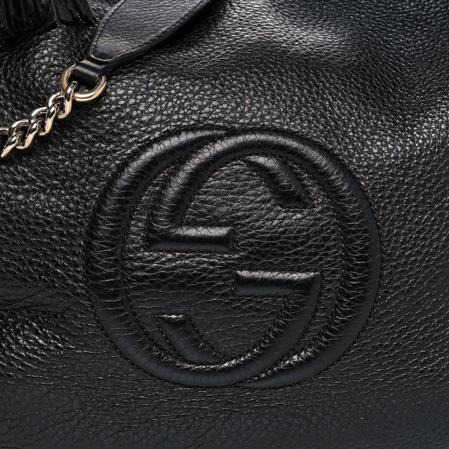 Gucci Pebbled Calfskin Medium Soho Chain Hobo Black 7 of 13
