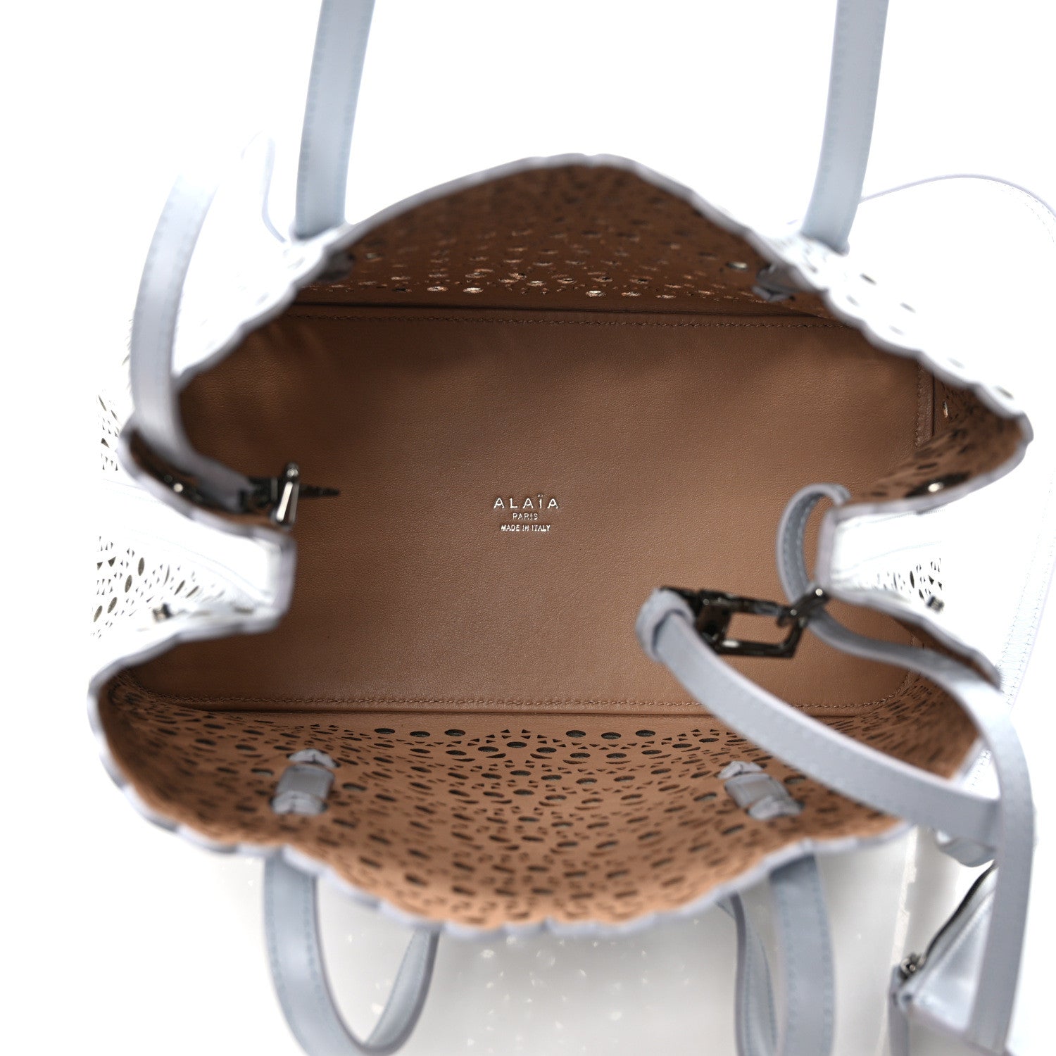 Alaia Calfskin Vienne Wave Mina 25 Bag Nuage 6 of 11