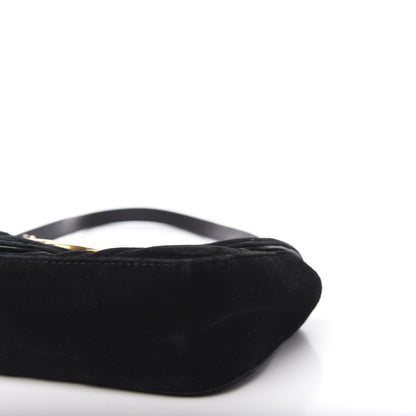 Gucci Velvet Matelasse Mini GG Marmont Shoulder Bag Black 7 of 10