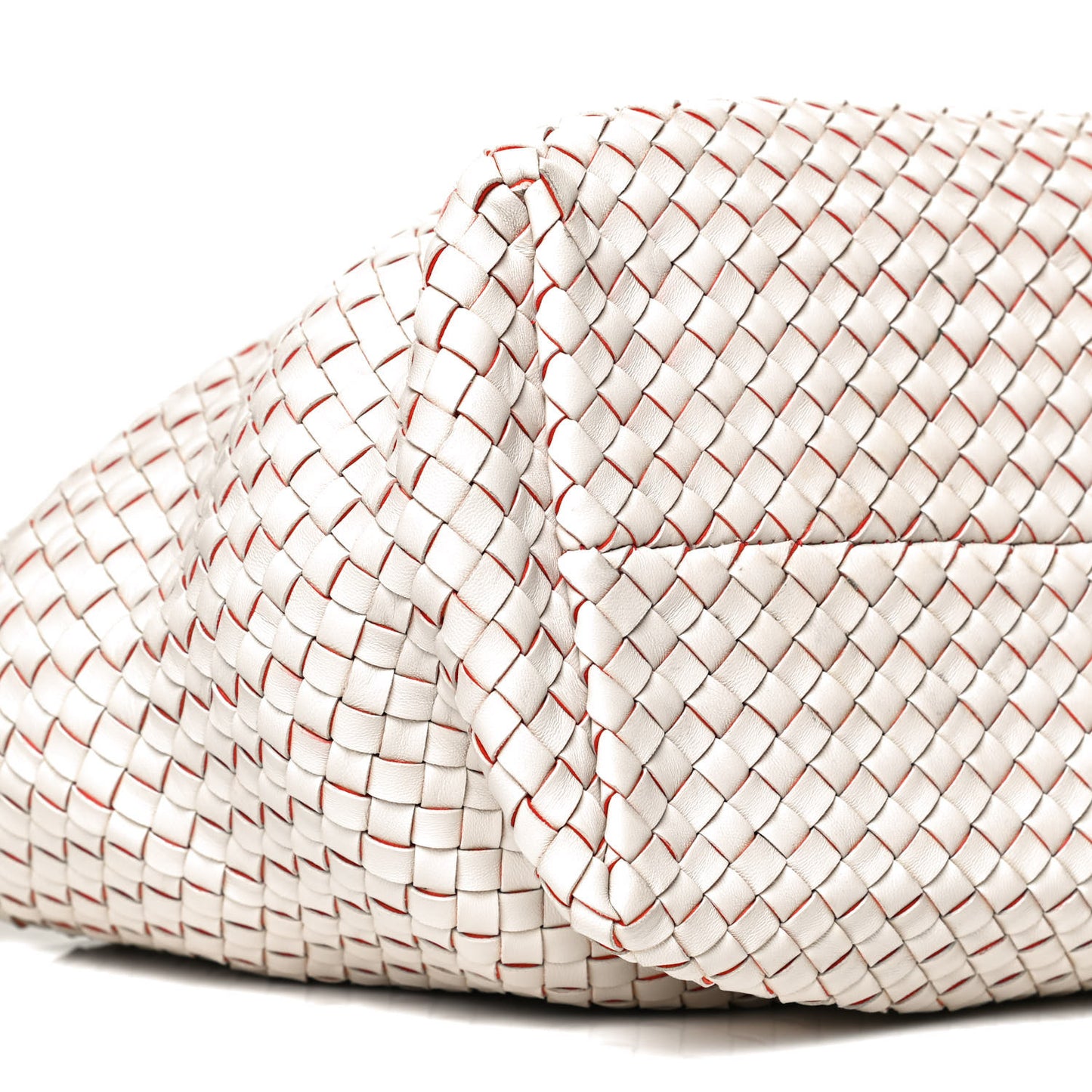 Nappa Intrecciato Medium Cabat White Orange
