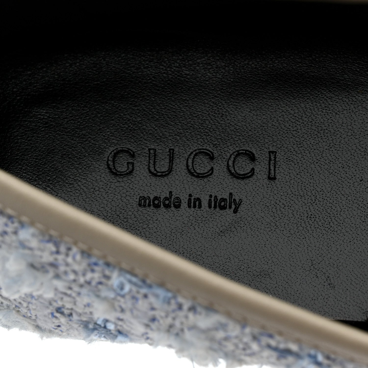 Gucci Wool Tweed Horsebit Womens Jordaan Loafers 36.5 Light Blue White Mystic White 6 of 8