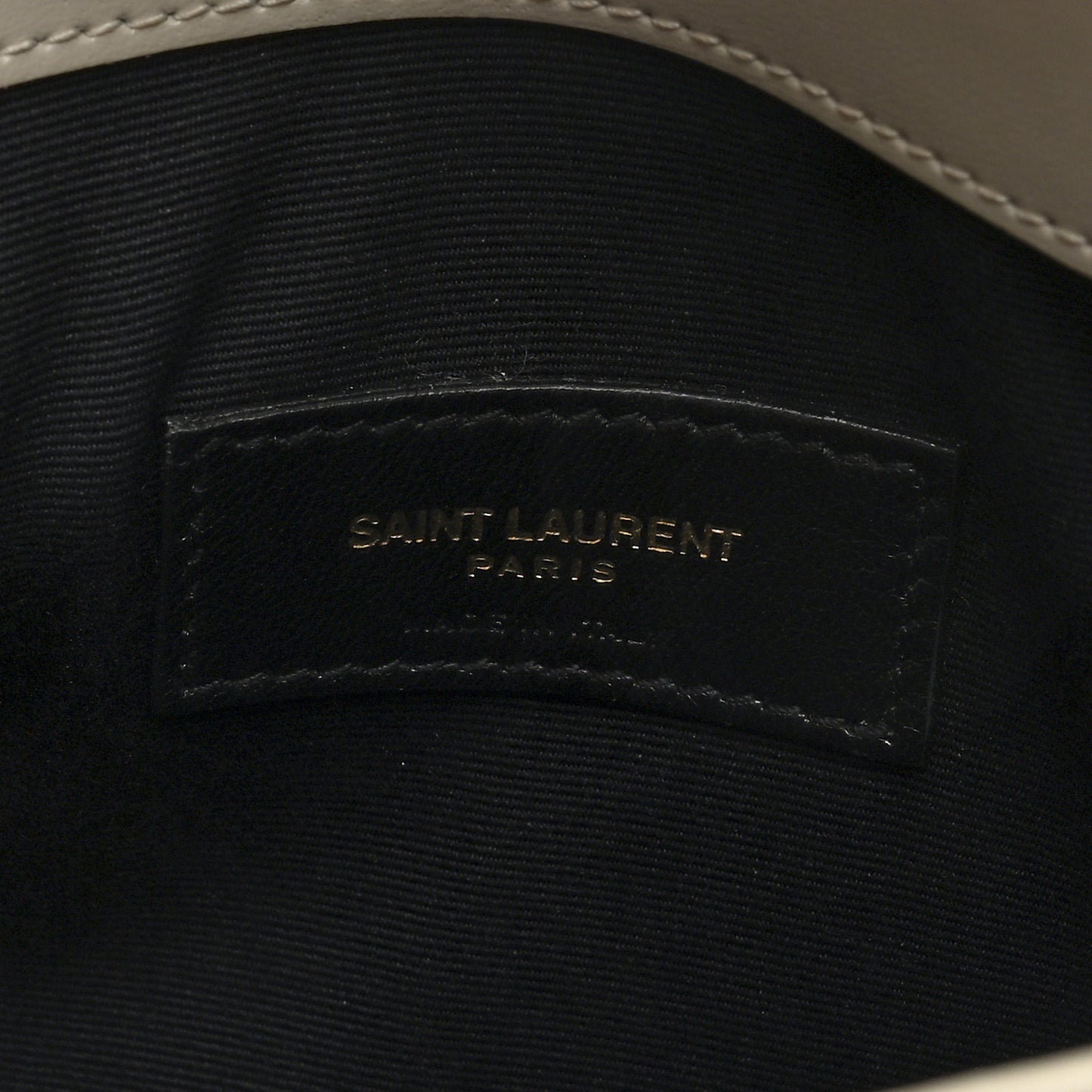 Smooth Shiny Calfskin Uptown Pouch Crema Soft