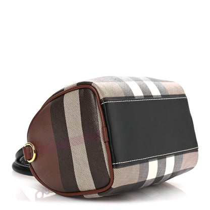 Burberry E-canvas Check Mini Bowling Bag Dark Birch Brown 4 of 12