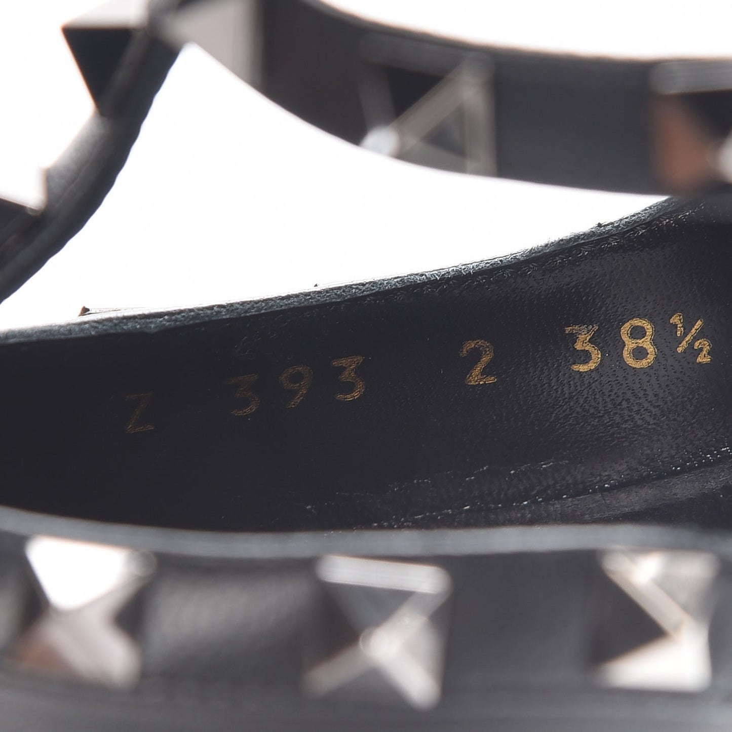 Nappa Rockstud Ankle Strap Pumps 38.5 Black