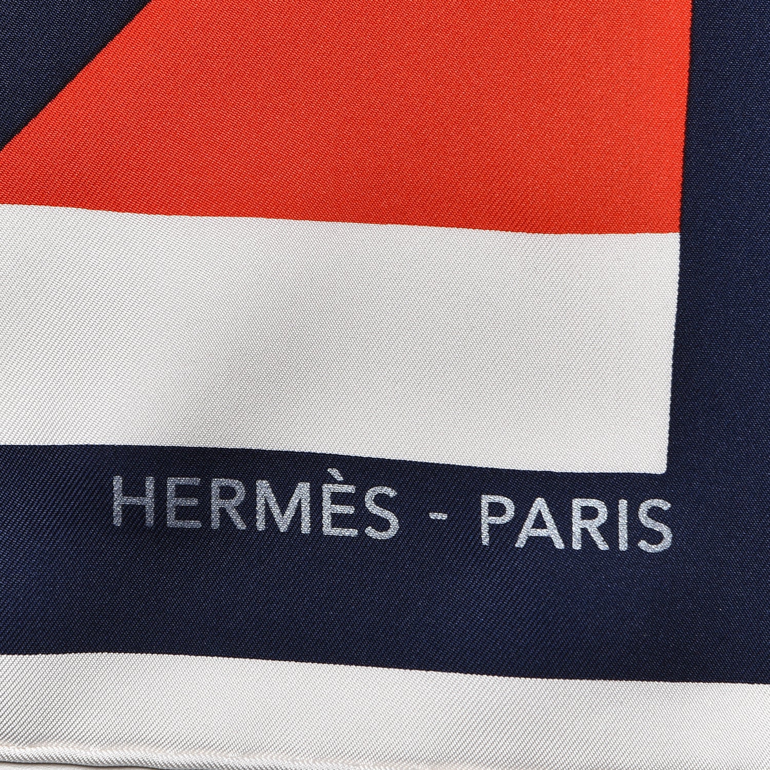 Hermes Silk Lettres Au Carre Scarf 90 Blanc Marine Rouge 4 of 4