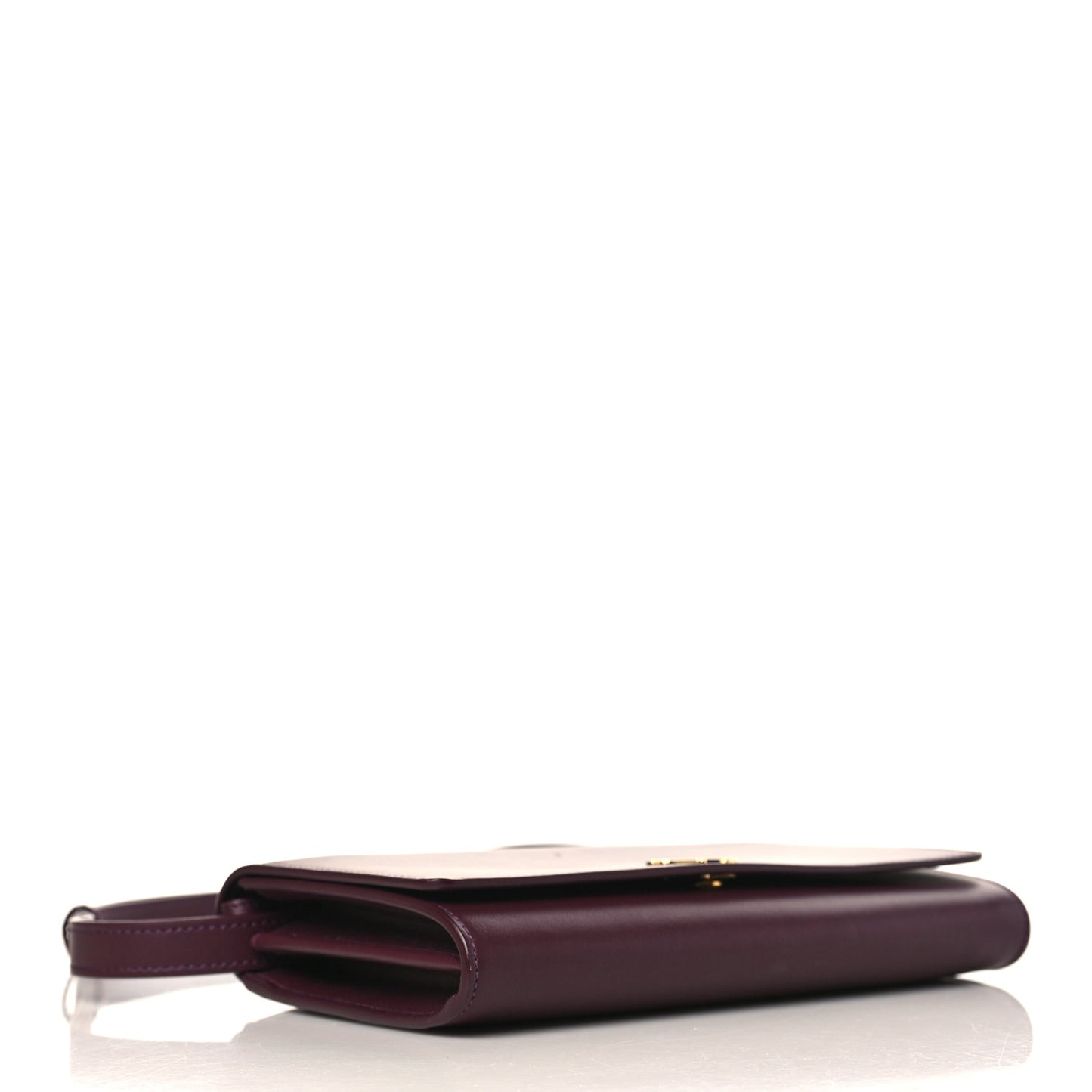 Calfskin Hannah Wallet with Detachable Strap Deep Maroon
