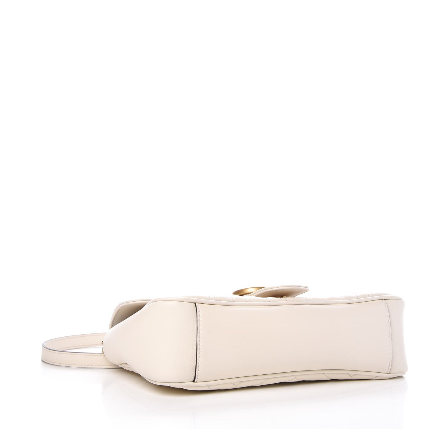 Calfskin Matelasse Small GG Marmont Shoulder Bag White