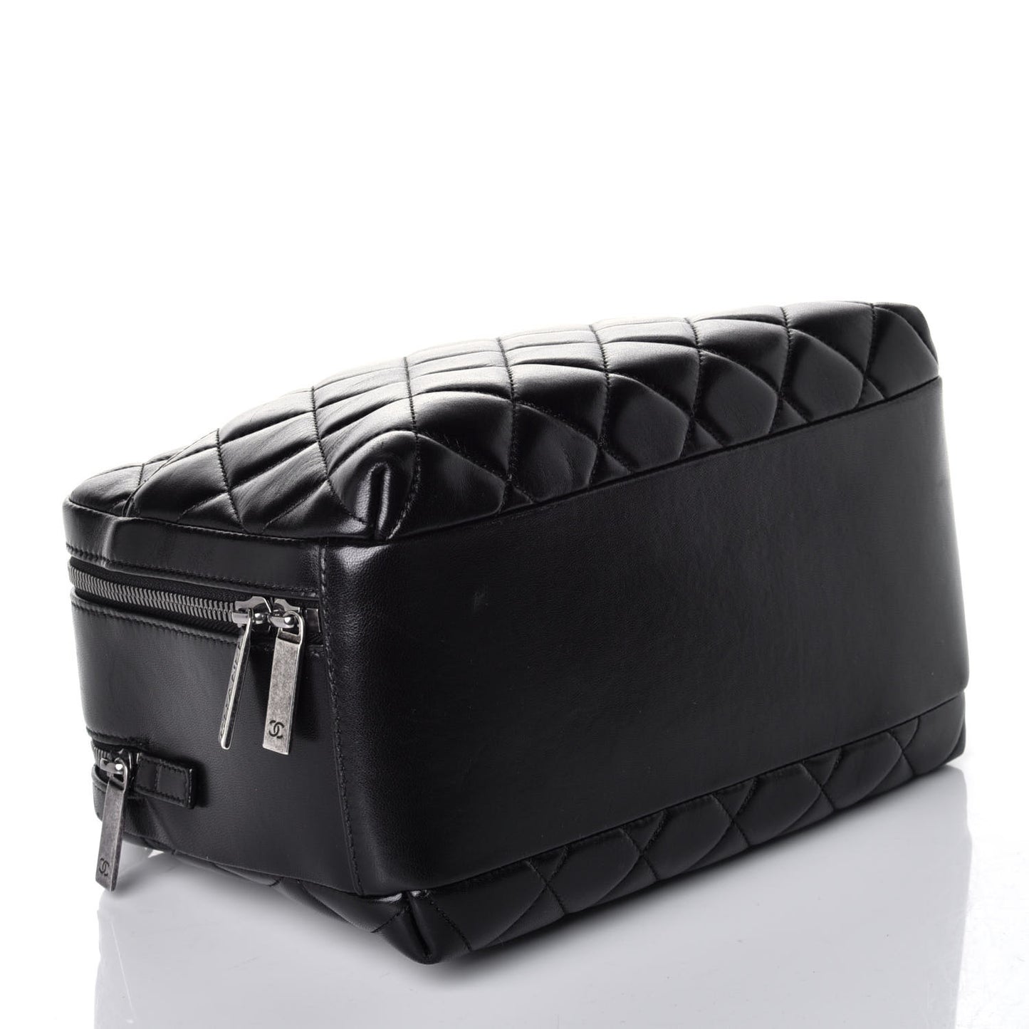 Lambskin Quilted Medium Trendy CC Bowling Bag Black