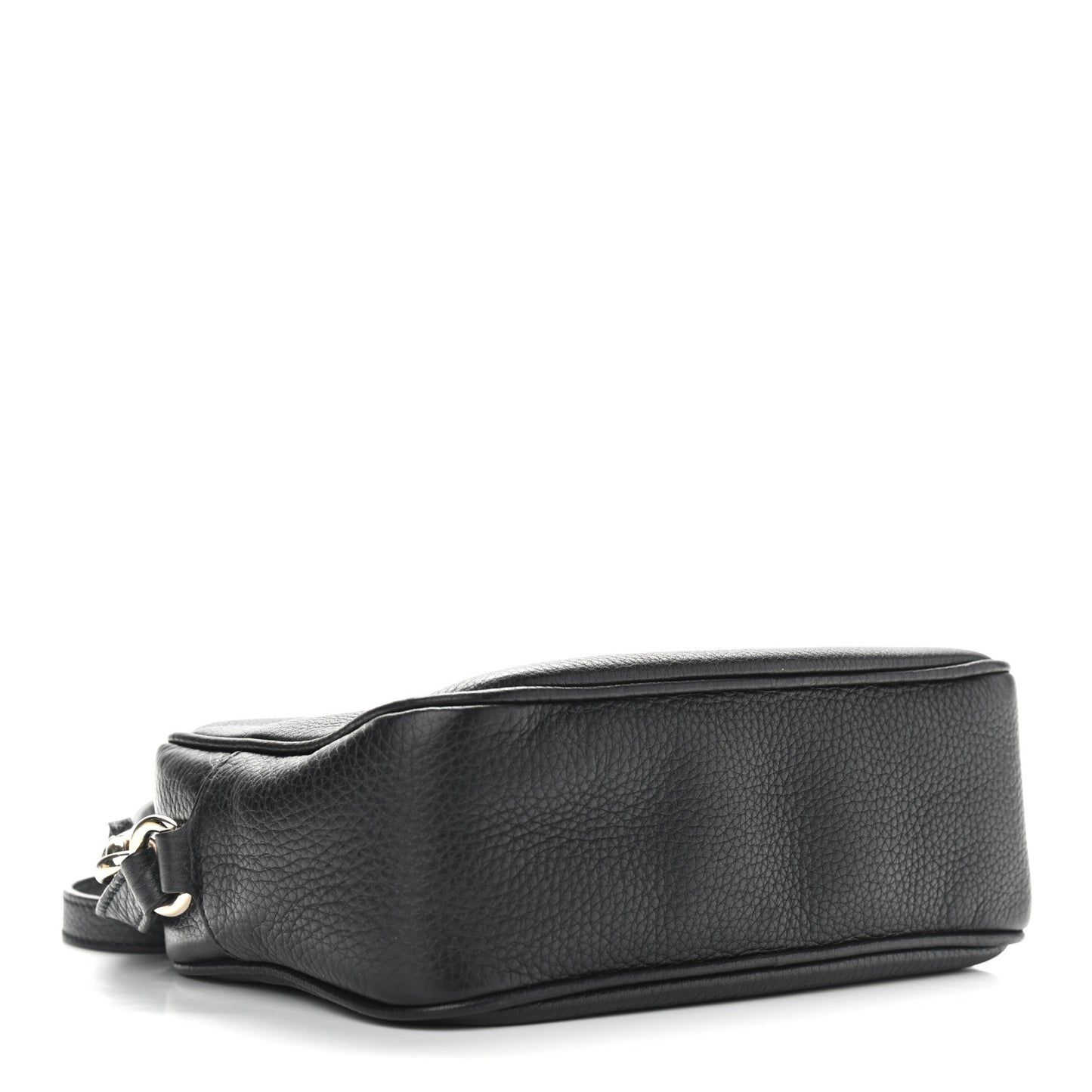 Pebbled Calfskin Small Soho Disco Bag Black