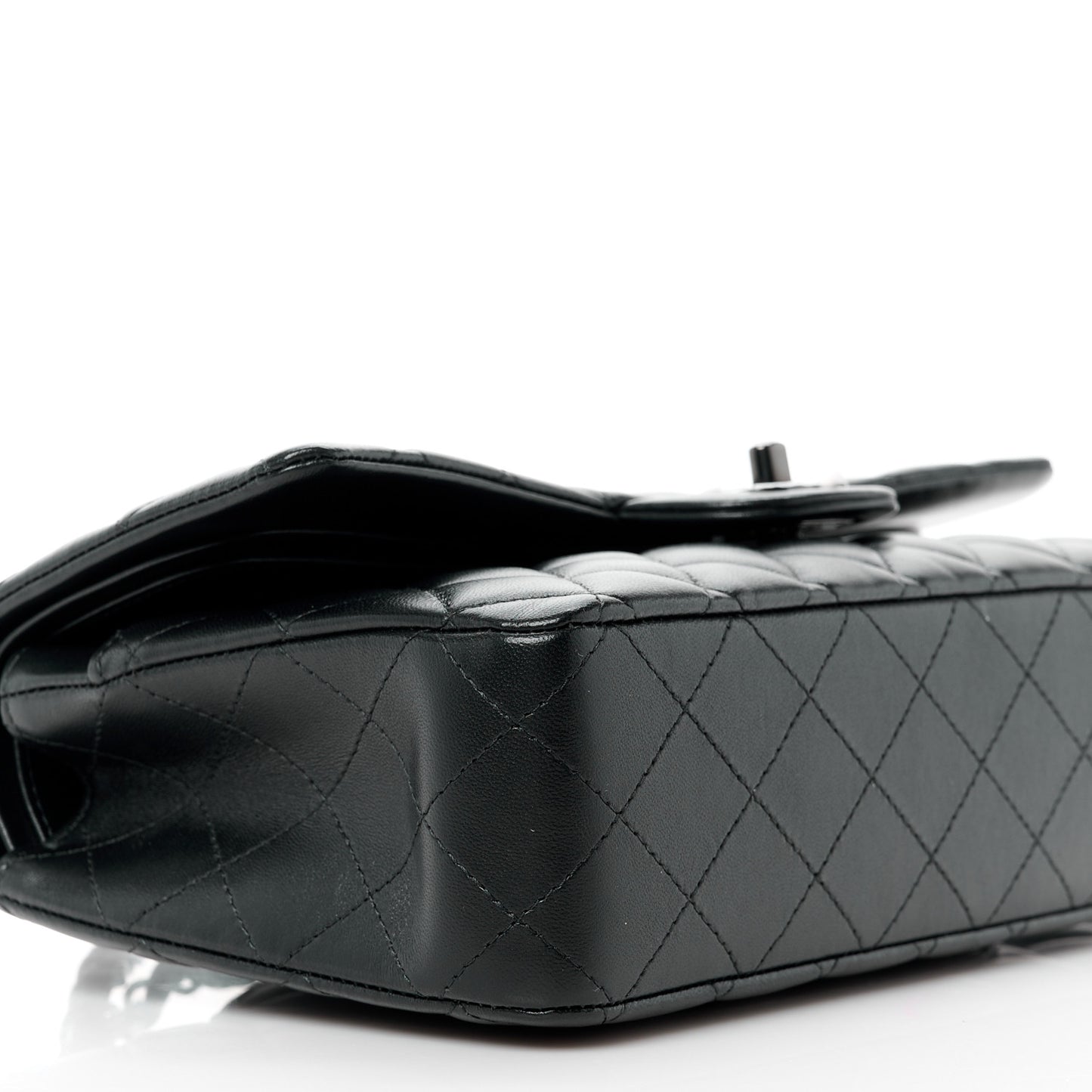 Lambskin Quilted Medium Double Flap So Black