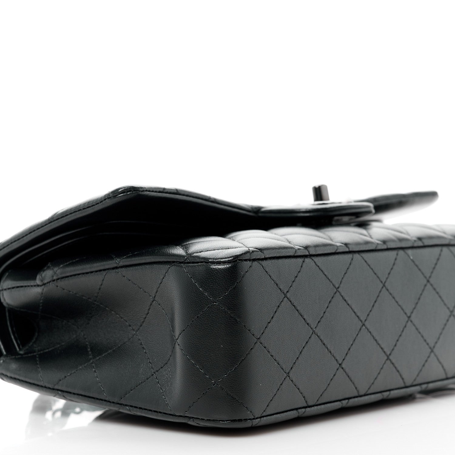 Chanel Lambskin Quilted Medium Double Flap So Black 10 of 15