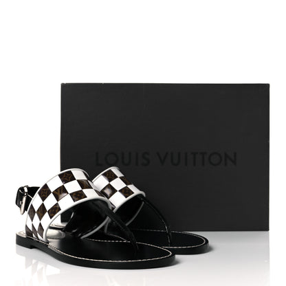 Louis Vuitton Monogram Calfskin Matchmake Flat Thong Sandals 36 Black 9 of 9