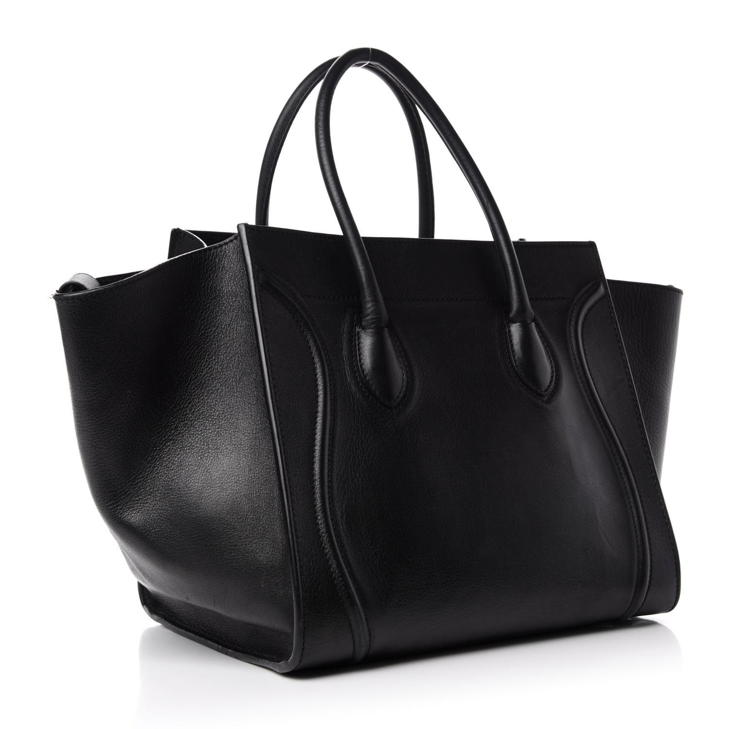 Grained Calfskin Medium Phantom Luggage Black