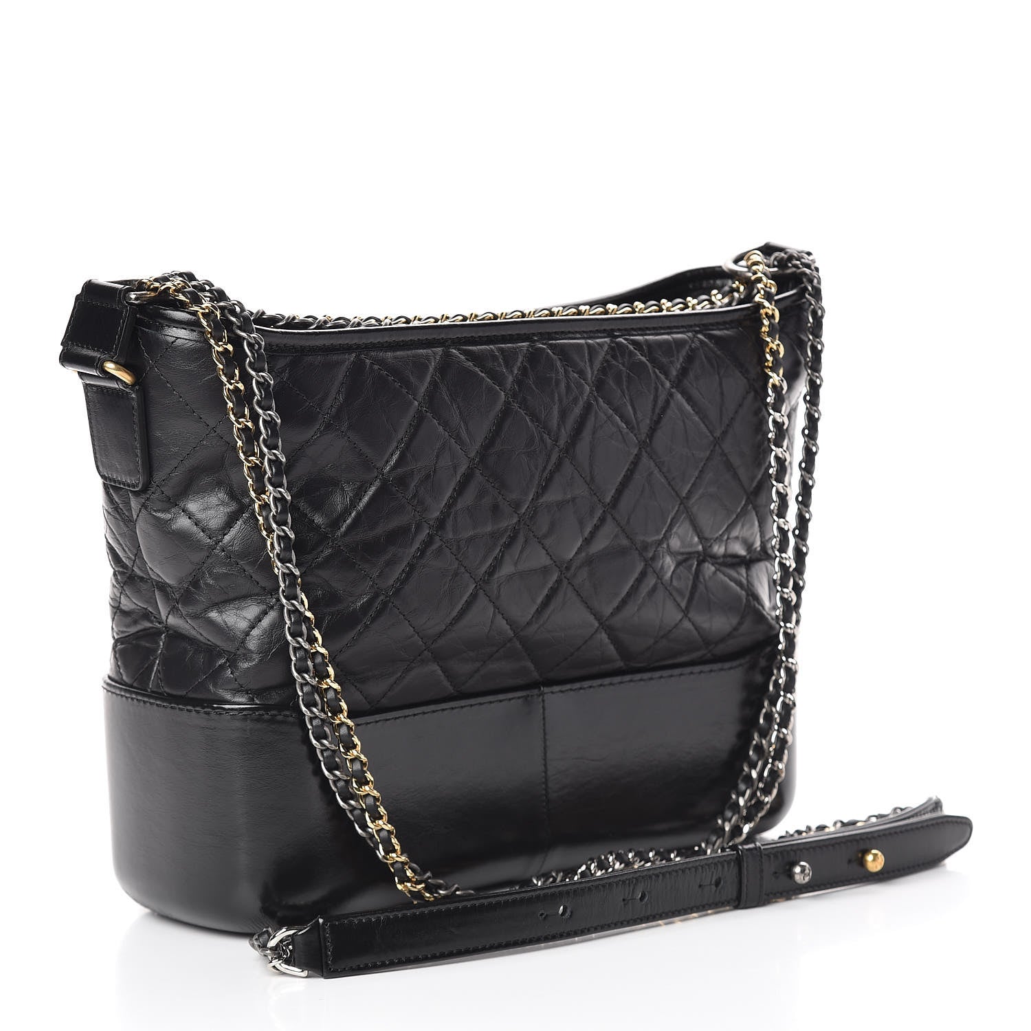 Chanel Aged Calfskin Quilted Medium Gabrielle Hobo Black 4 of 15