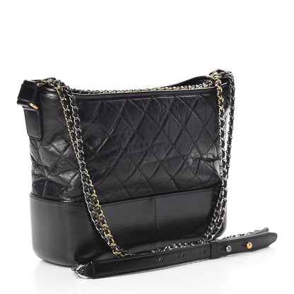 Chanel Aged Calfskin Quilted Medium Gabrielle Hobo Black 4 of 15