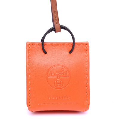Hermes Milo Lambskin Swift Shopping Bag Charm Feu Gold 4 of 4