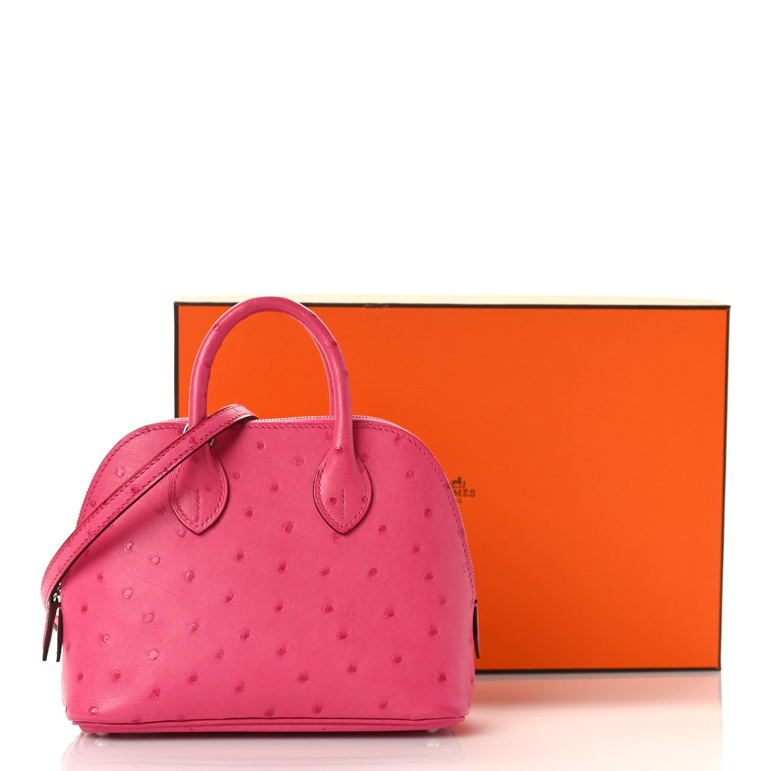 Hermes Ostrich Bolide Mini 1923 Rose Tyrien 9 of 9