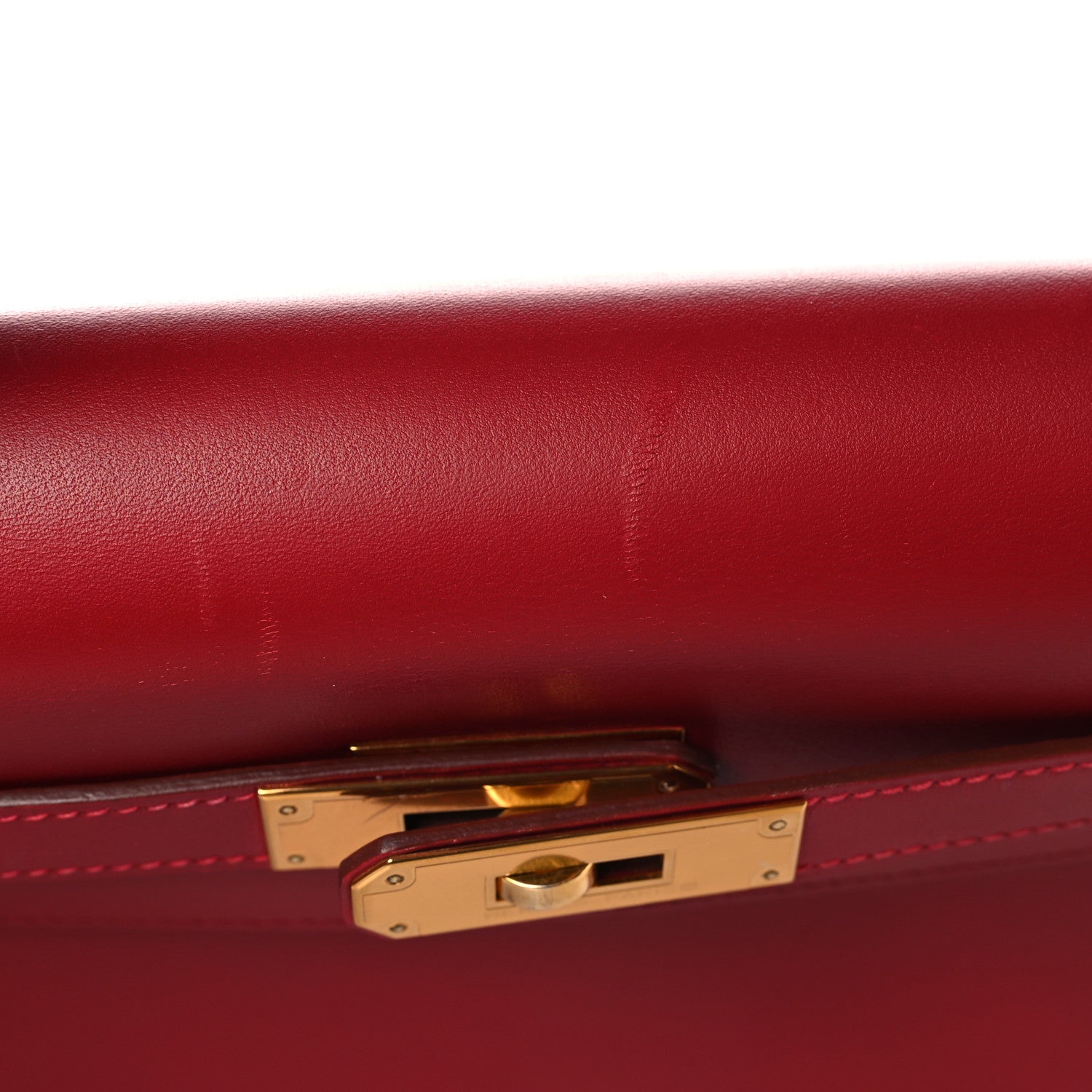 Hermes Tadelakt Kelly Retourne 32 Rouge Vif 14 of 14
