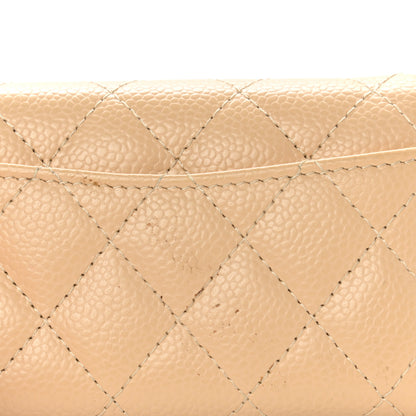Chanel Caviar Quilted Flap Card Holder Wallet Beige 9 of 10