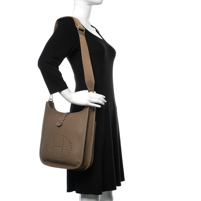 Hermes Taurillon Clemence Evelyne III PM Etoupe 2 of 10