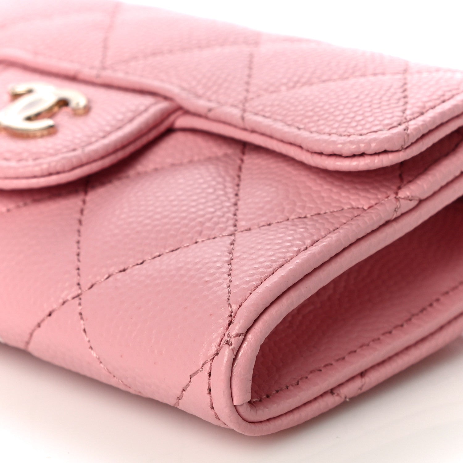 Chanel Caviar Quilted Flap Card Holder Wallet Light Pink 11 of 12