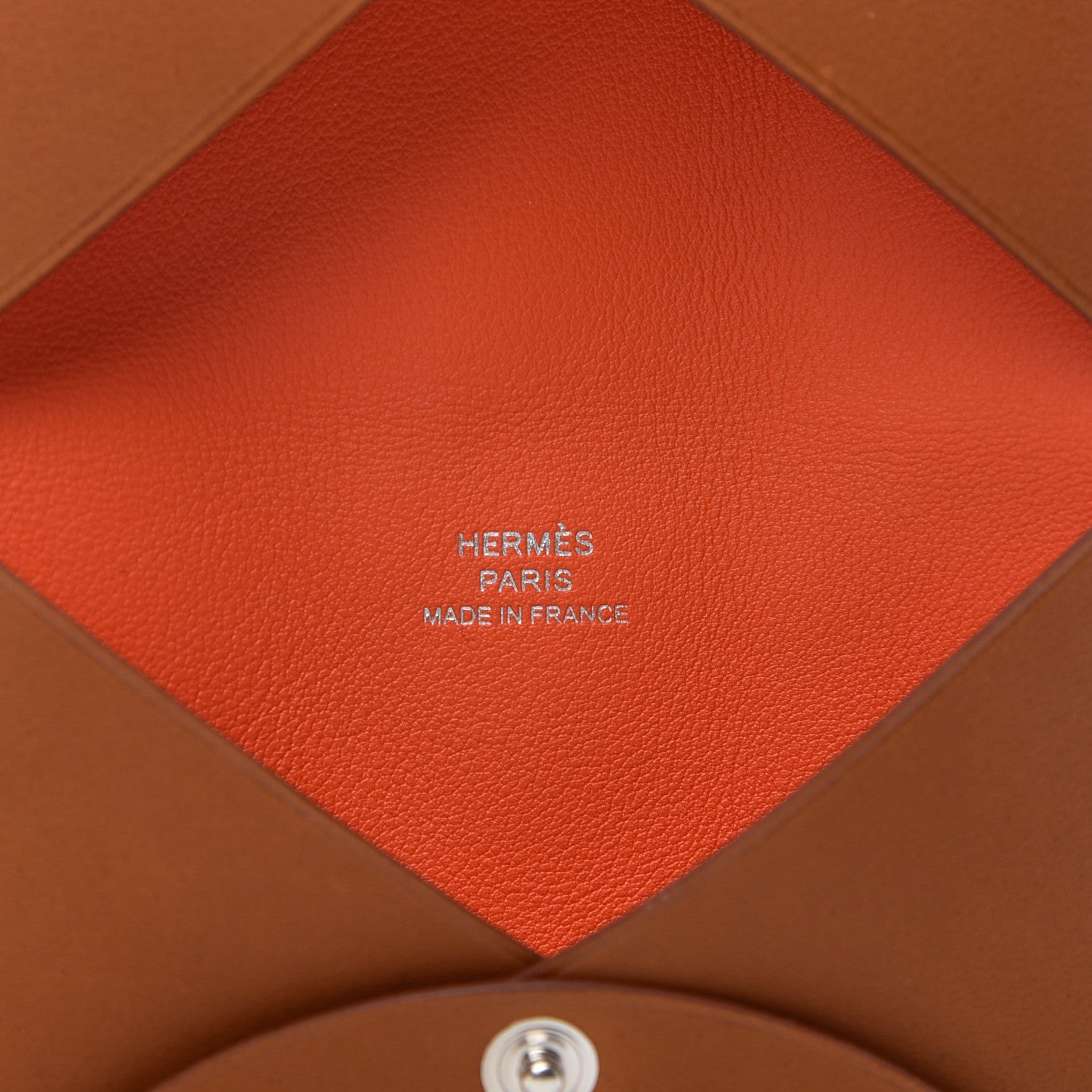 Hermes Barenia Verso Calvi Card Case Fauve Orange Poppy 6 of 8