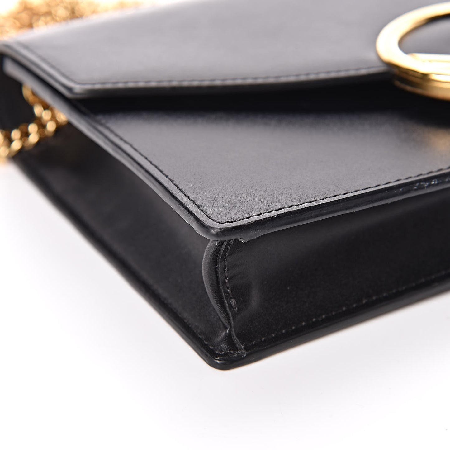 Vitello Liberty Lucido F is Fendi Medium Envelope Wallet on Chain Black