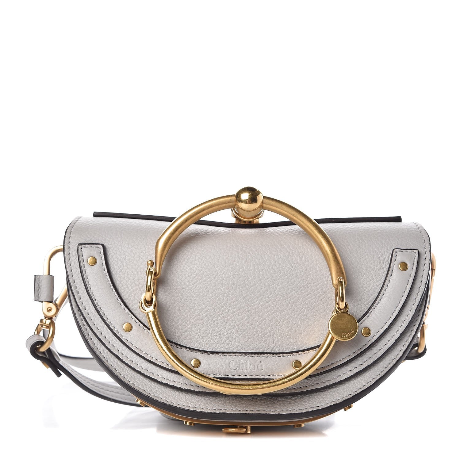 Chloe Calfskin Small Nile Bracelet Minaudiere Bag Airy Grey 1 of 10