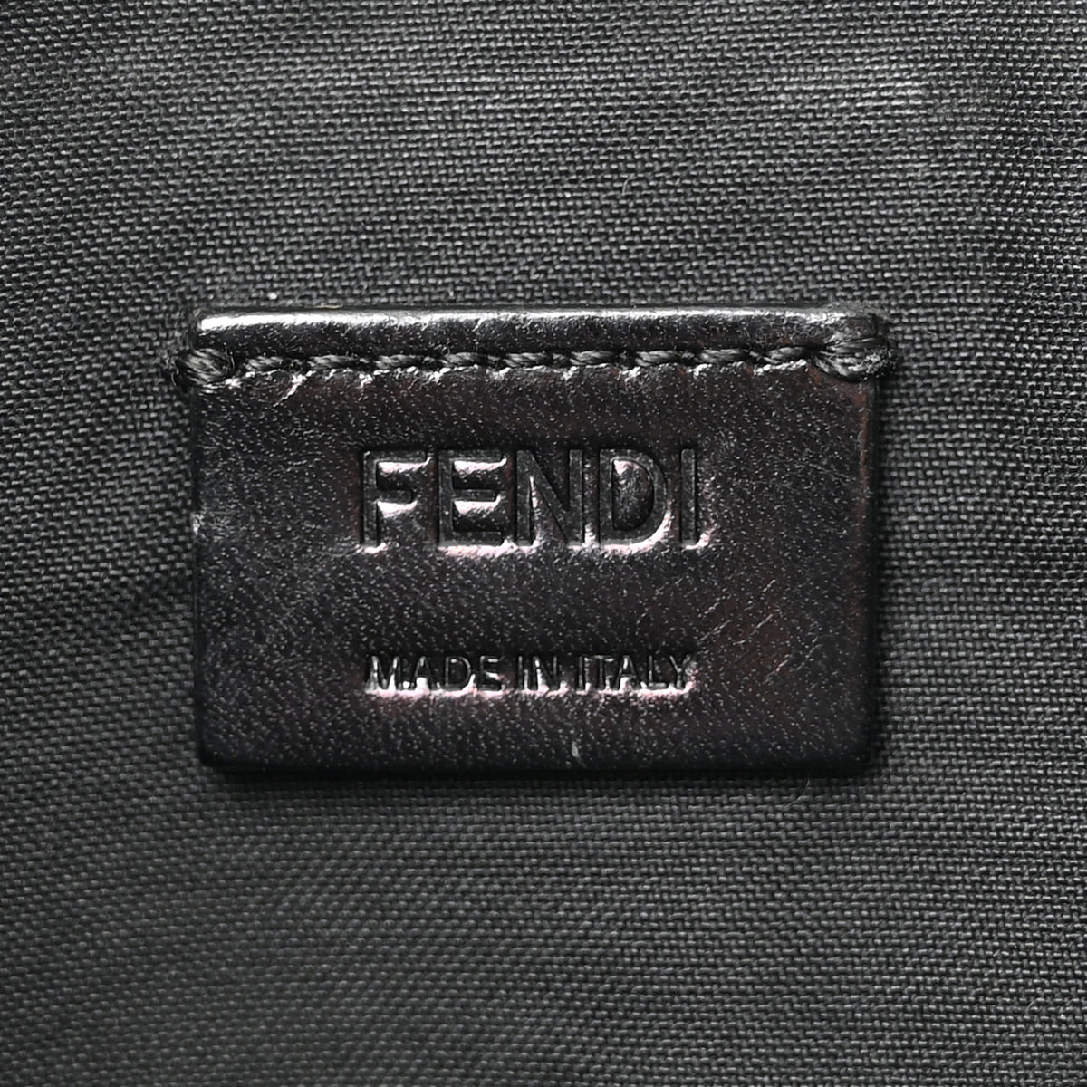 Fendi Vitello Grace FF 1974 Embossed Flat Pouch Anthracite 6 of 11