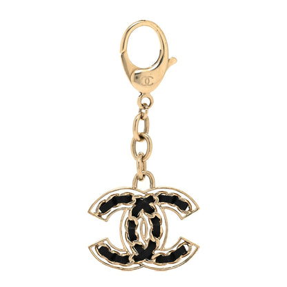 Chanel Lambskin CC Chain Keychain Black Gold 1 of 3