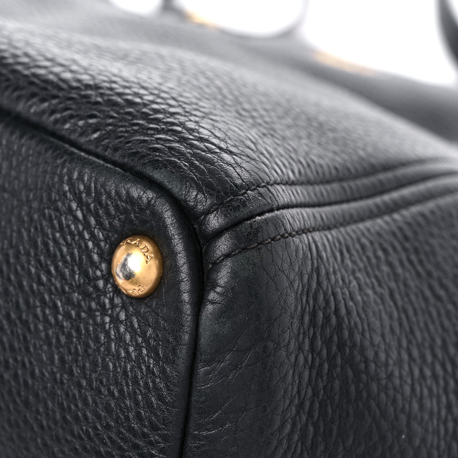 Prada Vitello Daino Side Pocket Tote Black 8 of 25